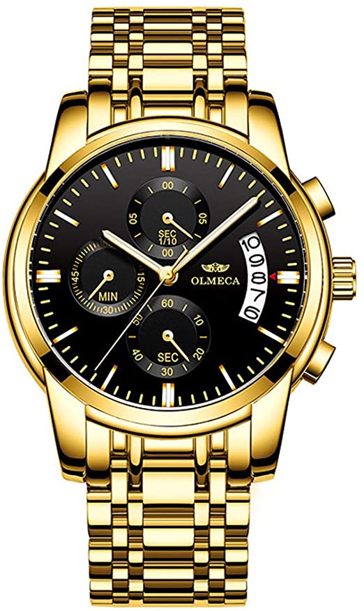 Amazon.com: Gold Stainless Steel Men's Wrist Watches Analog Quartz .