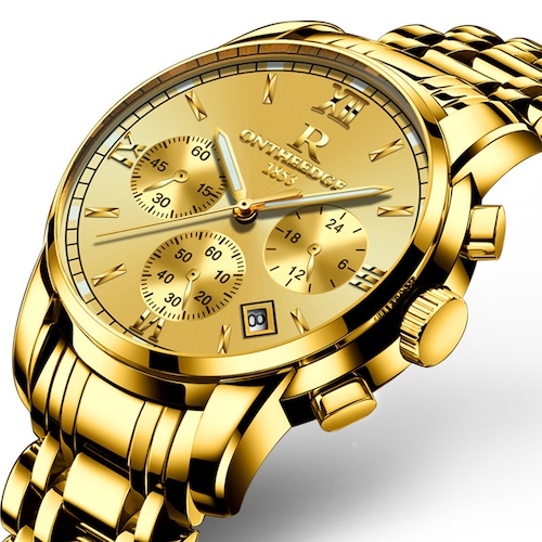 Mens Luxury Gold Wristwatches Male Brand Watches Quartz Man Clocks .