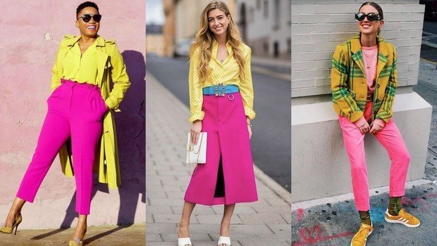 Yellow and pink combination fashion