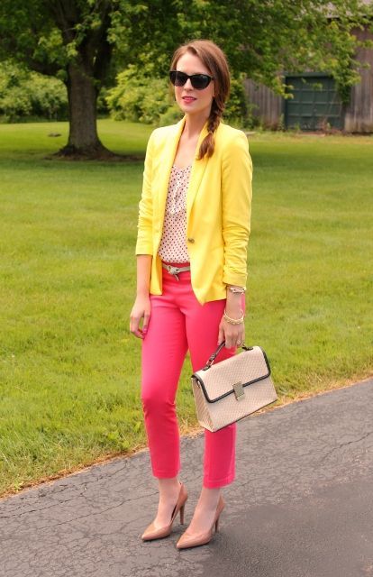 Yellow and pink combination fashion | Combination fashion, Neon .